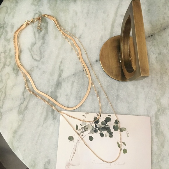 Layered Snake Chain Twist Rope Chic Gold Necklace - Picture 2 of 7